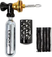 Lezyne Tubeless Co2 Blaster + 2 x 20g Co2 - 2-in-1 CO2-dispenser en tubeless bandenrepartieset - Aluminium - Zwart/Goud