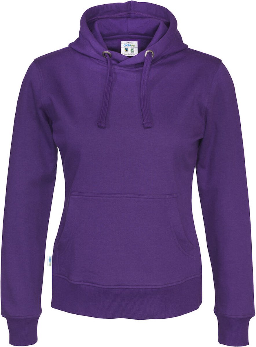 Cottover HOODIE LADY - GOTS GECERTIFICEERD 141001 - Paars - M