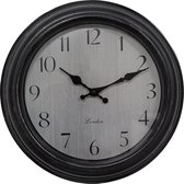 HAES DECO - Horloge Murale Ø 30x4 cm Zwart Grijs Glas Verre London Wall Clock