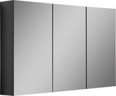 Badplaats Badkamerkast Cuba 120 x 16 x 70 cm - Zwart - Spiegelkast Badkamer