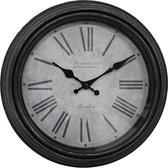 HAES DECO - Horloge Murale Ø 29x5 cm Marron Grijs Glas Westminster Clock Company London Wall Clock