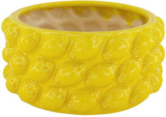 Fruitschaal citroen - 26x26x12,5cm - geel