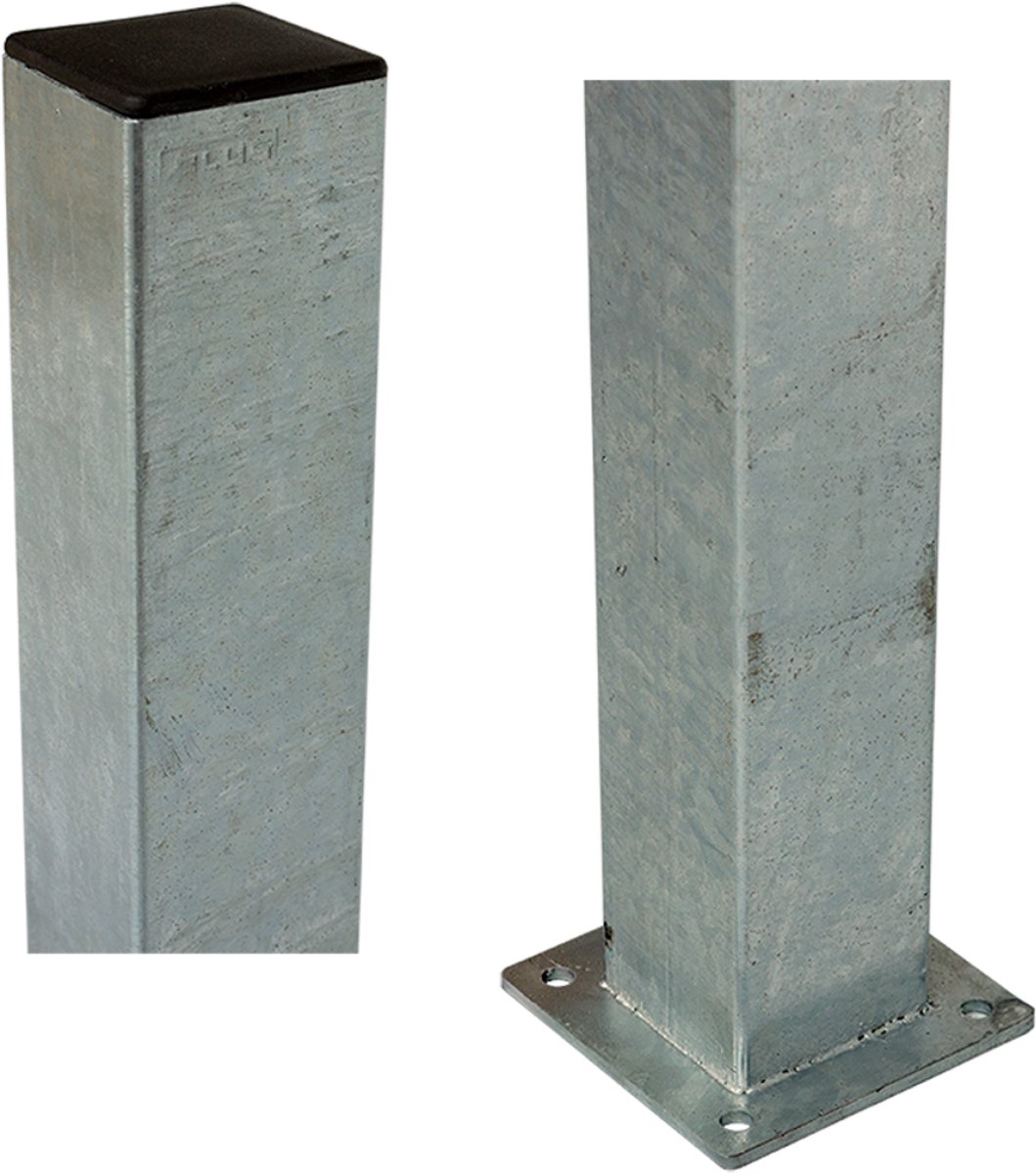 Bol.com Stalen paal met voetplaat, vierkant 8x8x150cm aanbieding