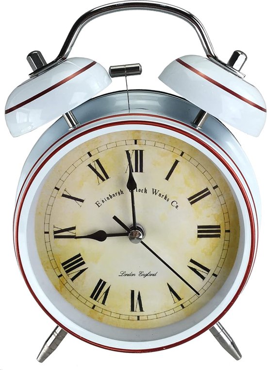 Horloge de table Vintage avec design nostalgique rétro vintage antique en métal, horloge grand-père (14-6), horloge de bureau, réveil, réveil de table avec alarme, réveil - Horloge Vintage avec réveil