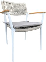 Chaise de jardin / chaise de salle à manger Sandro | Cadre en aluminium Wit