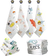 Babymousseline washandjes, babybadhanddoeken/zachte gezichtsdoekjes voor pasgeboren baby's, multifunctionele babydoekjes van natuurlijk katoen