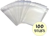 Fako Bijoux® - Cellofaan Zakjes Frosted 7x7cm - Zakjes Met Plakstrip - Zelfklevende Zakjes - Uitdeelzakjes - Mat Transparant - 100 Stuks