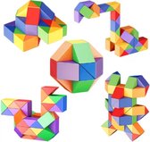 Voordelige combi deal Moyu Magic Classroom opvouwbare ruler / snake puzzle 36 + 48 section (2 stuks) - rainbow