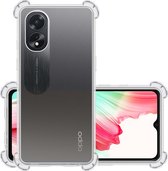 Hoes Geschikt voor OPPO A18 Hoesje Siliconen Cover Shock Proof Back Case Shockproof Hoes - Transparant