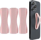 kwmobile vingerhouder voor smartphone - Vingergreep voor telefoon - Zelfklevende finger holder - Set van 3 - In roségoud