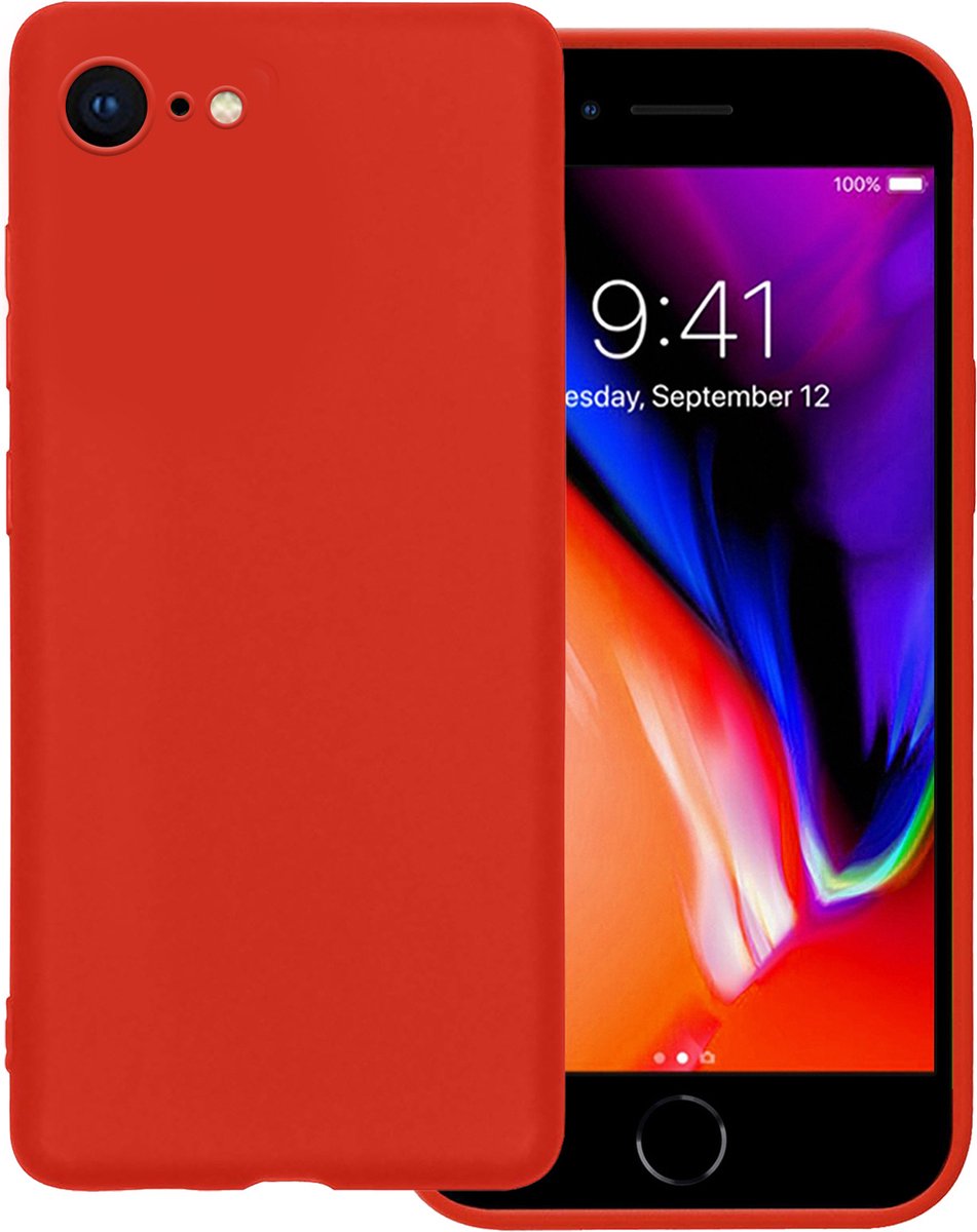 Hoesje - Geschikt voor Apple iPhone 8 - Sterk & Shockproof - Hoes Cover - Siliconen Case - Rood