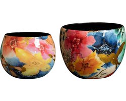 TS Collection - Pot Designed by Lammie - Sparkle spring - Mini set van 2 - Metaal & Epoxy - Exclusieve woonitems voor binnen - Handgemaakt - Unieke print - Designed by Lammie