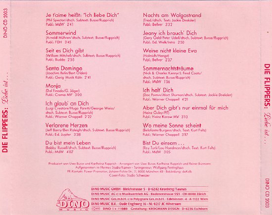 Die Flippers – Liebe Ist… (Die Schönsten Liebeslieder Der Welt), Die ...