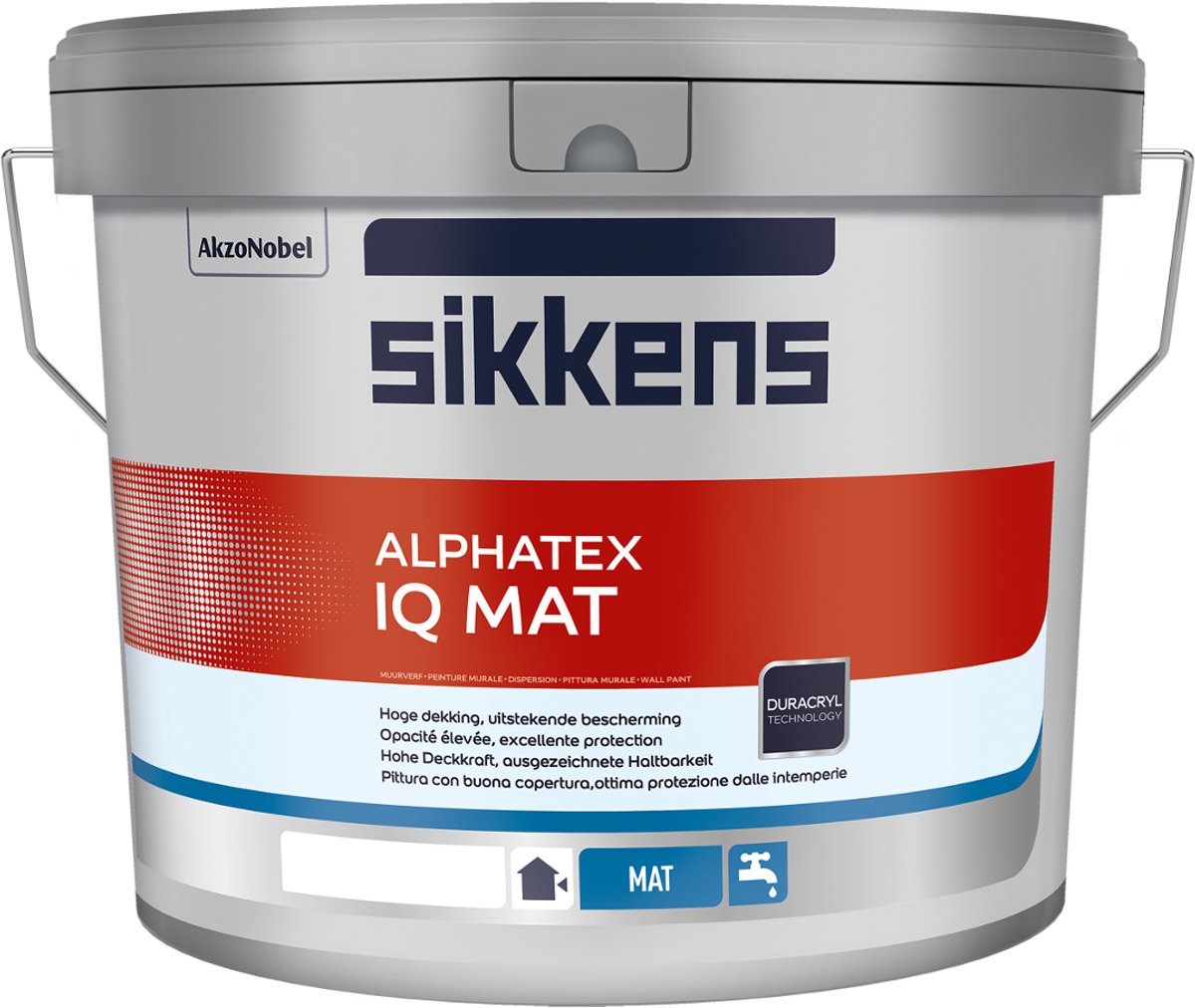 Sikkens Alphatex IQ mat - Uitstekende beschermende matte buitenmuurverf - 10 L - Levis 1370 Leem