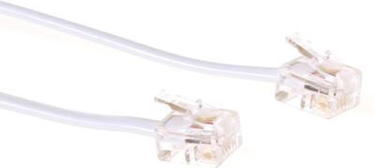 ACT TD5403 Platte Telefoonkabel | RJ11 Connectoren | Wit | 3 meter