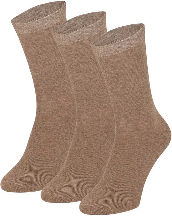 Apollo - Katoenen heren sokken - Donker beige - Maat 40/46 - Herensokken maat 43 46 - Sokken heren - Sokken heren 43 46 - Sokken