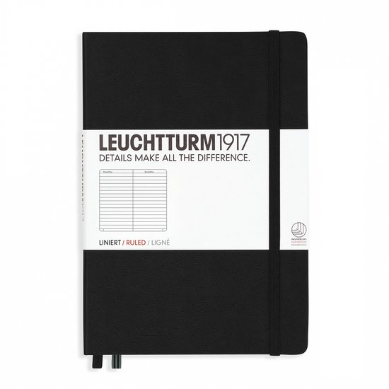 Leuchtturm1917 Notitieboek Zwart – Medium – Gelinieerd