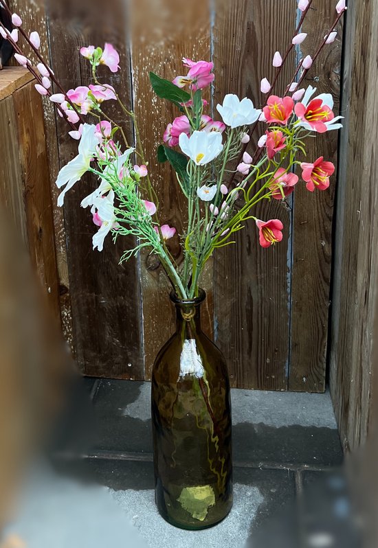 Kiek en Boor - Kunstbloemen - Zijde Bloemen - Kunstbloemen boeket - ROZE - 70-100 cm - Medium - kado voor haar - moederdag