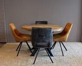 Eettafel Mangohout 115 cm met 4 Milou stoelen - Kies je kleur! - COMBIDEAL