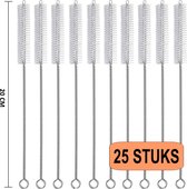 Fako Bijoux® - RVS Schoonmaakborstels Voor Rietjes - Borsteltjes - 25 Stuks - 20cm - Herbruikbaar