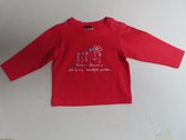 T shirt met lange mouwen - Meisje - Donker roze - Bloem - 6 maand 68