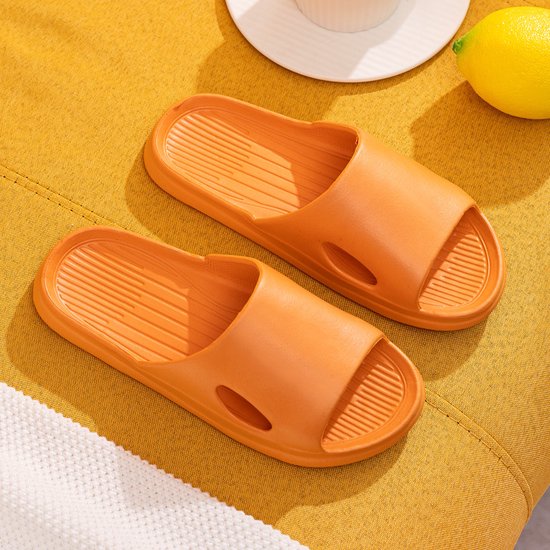 Slippers-Dames Slippers-voor dames- doucheslippers-badsandalen-uiterst comfortabel-gevoerde dikke zool-strandschoenen neon damessandalen-40-41