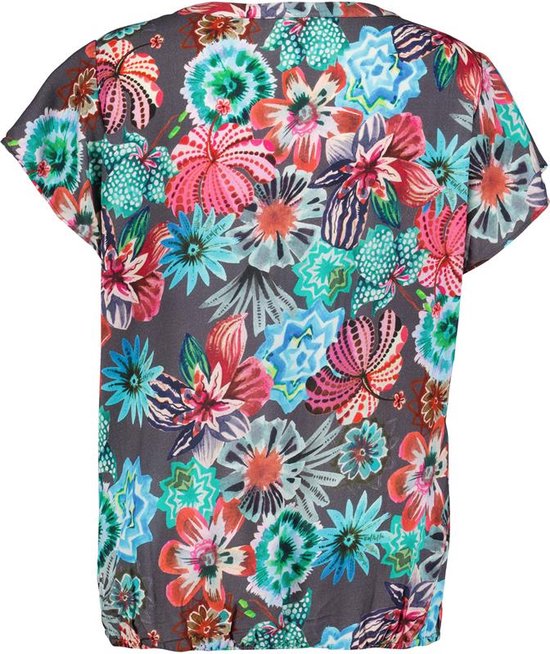 DIDI Dames Blouse Flare in dark shadow with Floral Medley print maat 40