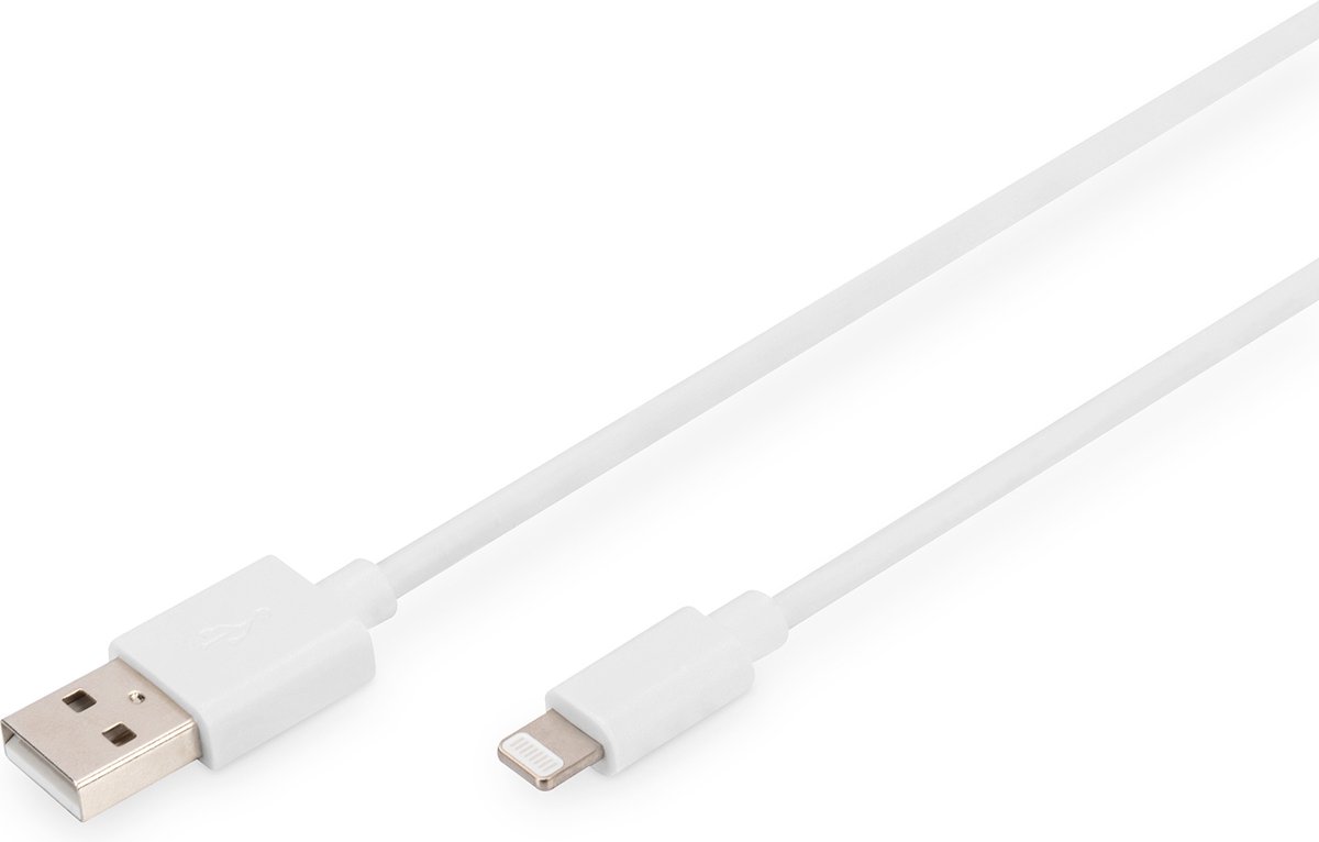 Digitus USB-A naar Lightning Kabel 1m Wit