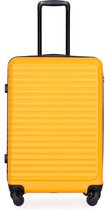 Merax Hartschalen-Koffer, Rollkoffer, Reisekoffer, Handgepäck 4 Rollen, ABS-Material, TSA Zollschloss, 68*44.5*27.5, orange