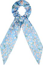 Scrunchie met lint - Brea | blauwe |Yehwang |blue|bloemen |Moederdag cadeautje - Moederdag