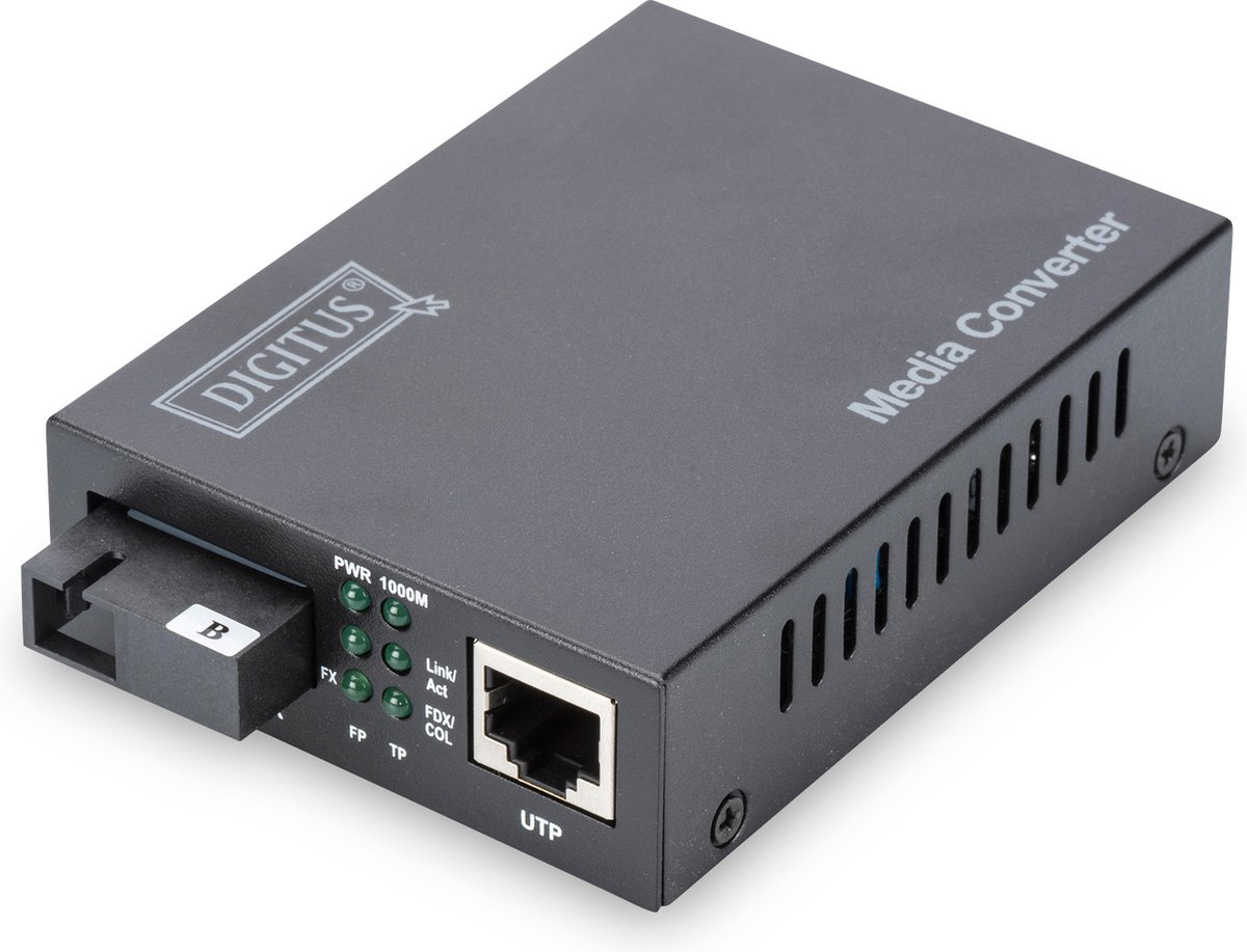 Digitus DN-82123 netwerk media converter 1000 Mbit/s 1550 nm Single-mode Zwart