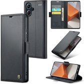 CaseMe Wallet Case met RFID Bescherming en Magneetsluiting voor Redmi Note 13 Pro Plus 5G _ Zwart