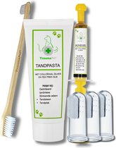 TraumaPet | Gebitsverzorging Set | Voor een gezonde bek van jouw huisdier | Tandpasta | Mondgel | Vingertandenborstel | Bamboo 2-zijdige Tandenborstel