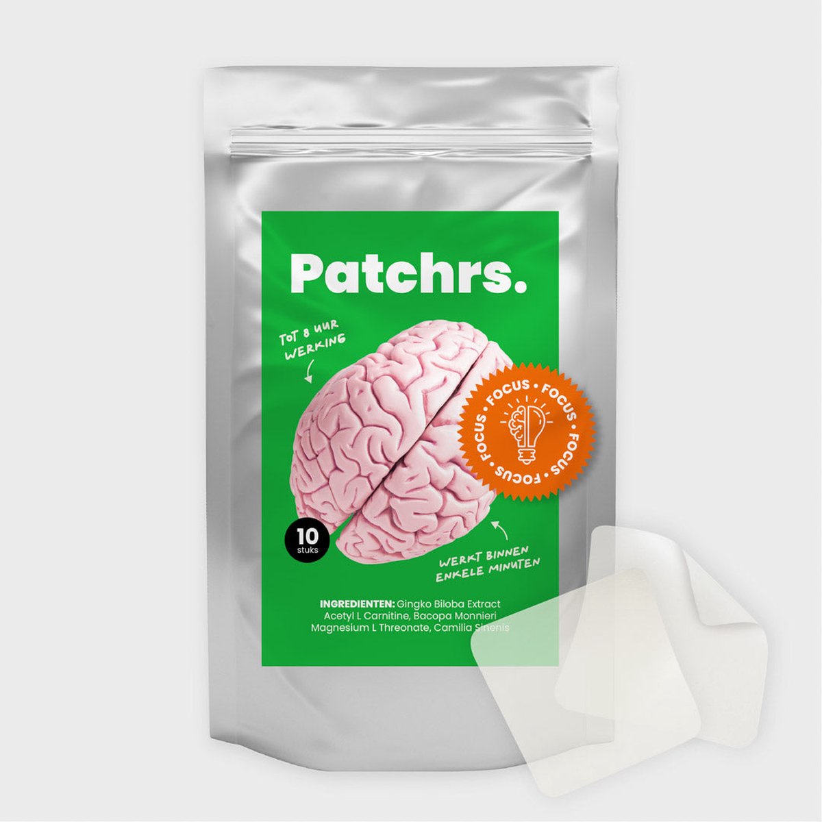 Goedkoopste Patchrs pleister - Focus - Alternatief Concentratie pillen - Nootropics - Urenlang focussen - Natuurlijke Ingrediënten & Veilig - Hulp bij Leren - Brain booster - Versterkt concentratie - 10 stuks