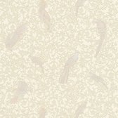 Mur de papier peint de luxe exclusif Profhome 370535-GU papier peint intissé texturé dans le style baroque beige argent brillant blanc crème 7,035 m2