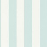 Papier peint à rayures Profhome 381014-GU papier peint intissé légèrement texturé à rayures blanc turquoise mat 5,33 m2