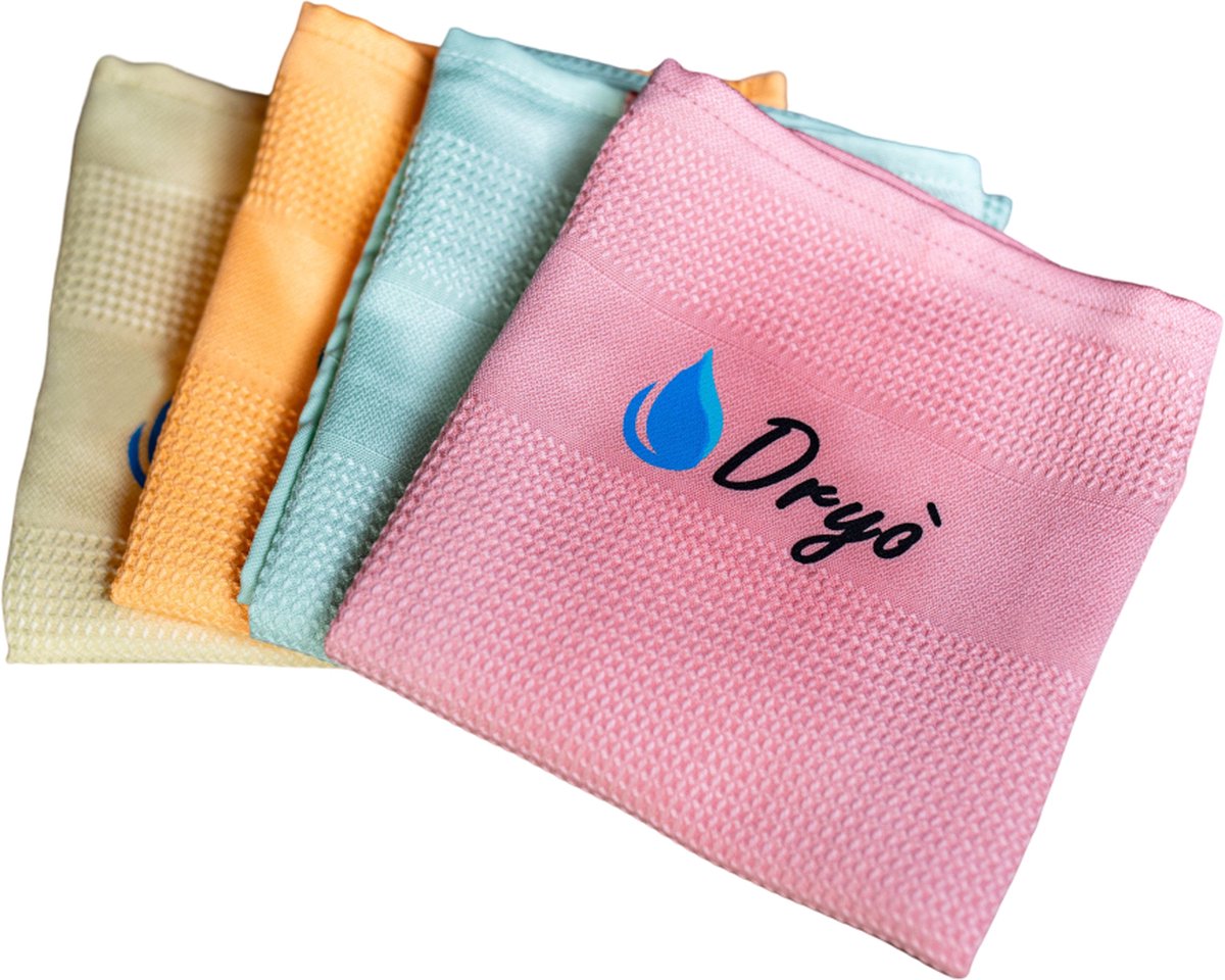 Goedkoopste Dryò Microvezeldoekjes - 4 stuks - 60 x 40cm - Streep loze Schoonmaakdoeken - Schoonmaakdoekjes - Microvezeldoeken - Spiegeldoeken - Raamdoeken - Glasdoeken - Droogdoeken - Autodoeken - Theedoeken - Streep loos