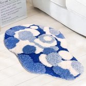 Blauw 3D mostapijt, badkamertapijten, antislip badmatten voor douche badkamer decoratie, zachte microvezel machinewasbaar badmat absorberend voor douche badkamer, blauw 80 x 50 cm
