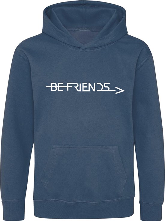 Be Friends Hoodie - Be Friends - Kinderen - Blauw - Maat 9-11 jaar