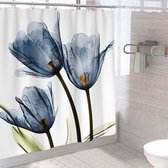 Douchegordijn, 180 x 180 cm wasbaar polyester anti-schimmel textiel badkamergordijnen, douchegordijnen met oogjes en doucheringen, verzwaarde zoom, sneldrogend, voor badkamer, badkuip