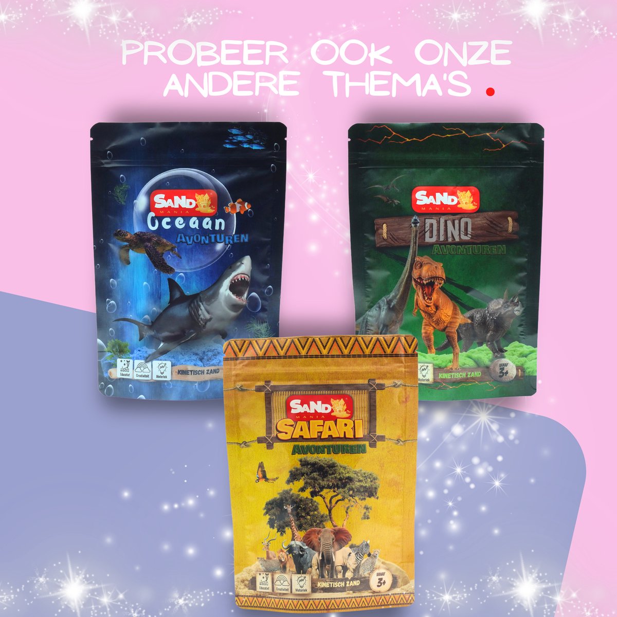 Sand Mania® kinetisch zand - Unicorn editie - 500 G Roze – Sensorisch Speelzand met Vormpjes — afbeelding 6