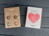 Floz Design klein cadeautje 'ik vind je lief' - cadeautje brievenbus voor juf, moeder, vriend en meer - bloemenmix