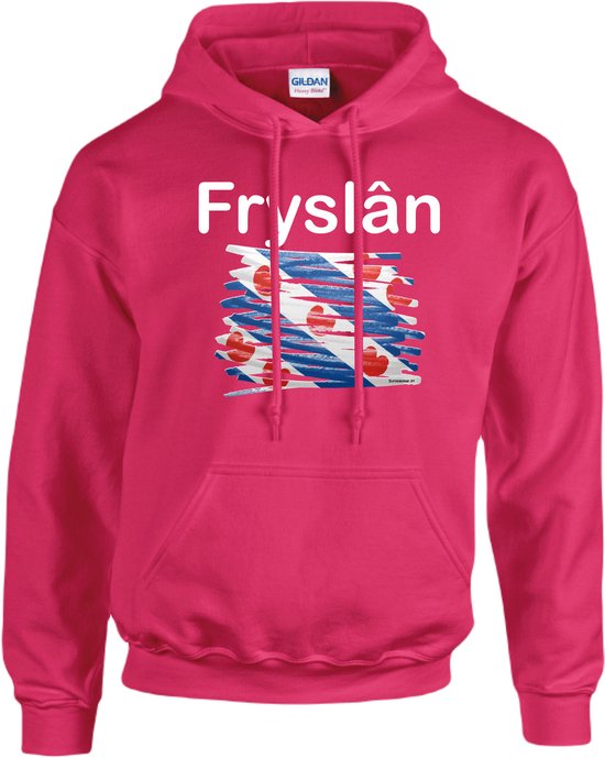 Hooded sweater Fryslân vintage vlag (hoodie unisex) Friesland maat XL