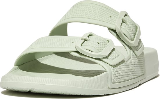 FitFlop Iqushion Two-Bar Buckle Slides GROEN - Maat 36