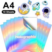 InkMaster™ Transparant Printable Vinyl Sticker Papier - Set van 10 Vellen, A4 Formaat, Geschikt voor Alle Inkjet Printers - Variant: Holographic