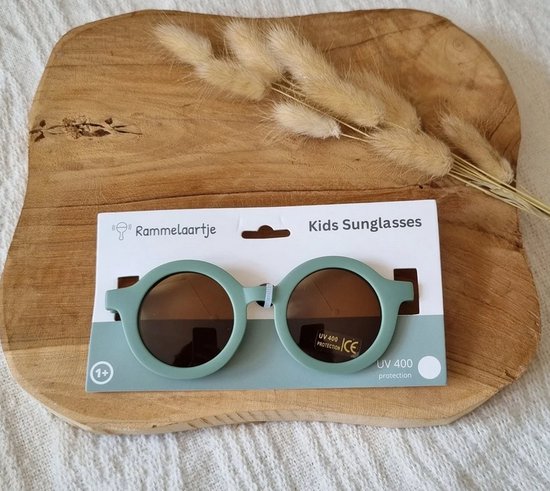 Zonnebril Kind 1-3jaar- Unisex- UV400- Salie-Rond van Merkloos — afbeelding 2