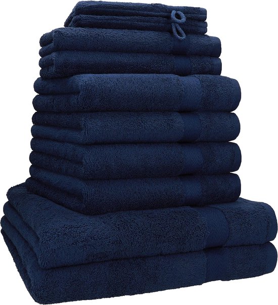 10-delige handdoekenset in 100% eersteklas katoen; twee douchehanddoeken, vier handdoeken, twee gastendoekjes, twee washandjes
