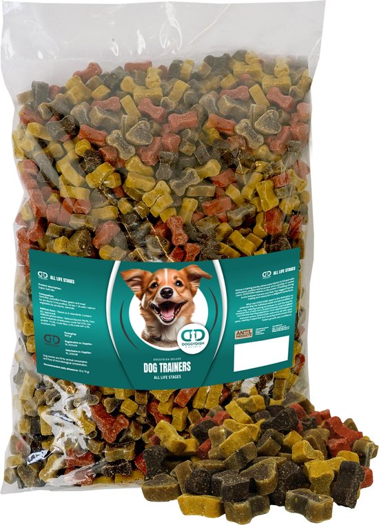 Foto: Doggydish trainings hondensnoepjes hondensnacks beloningssnoepjes supersoftmix navul zak 2kg dierendag