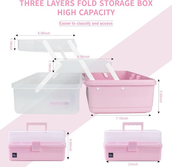 Imtrub Haaraccessoires Organizer, Roze Haar Accessoire Sieraden Doos voor Meisjes, Draagbare Reizen Haar Accessoires Opslag, Baby Hoofd Touw Haarspeld