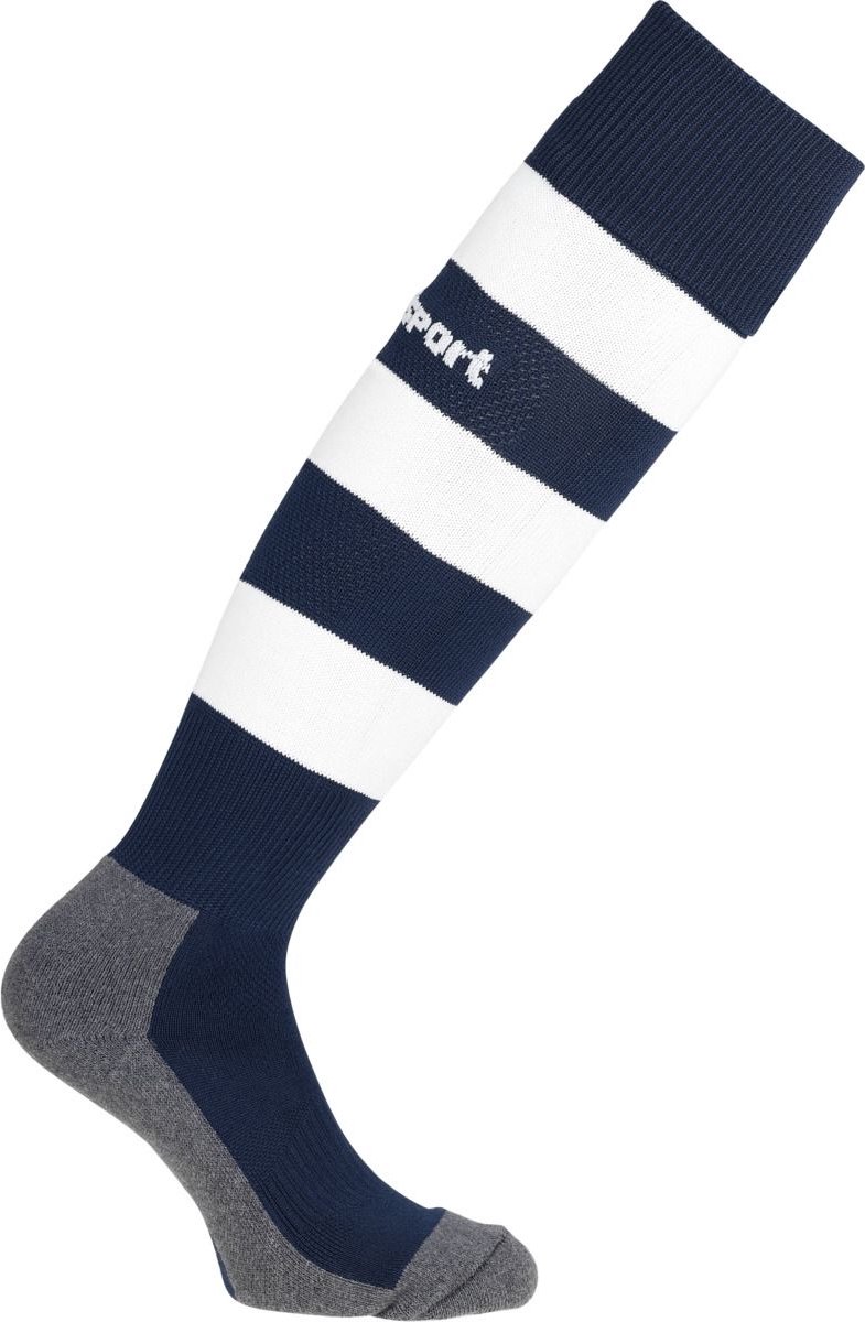 Uhlsport Team Pro Essential Stripe Voetbalkousen - Marine / Wit | Maat: 33-36